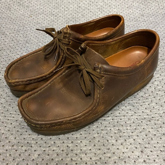 Clarks Originals Wallabees Brown Leather Crepe Sole Boots Low Top - Men’s 9 - Picture 1 of 11